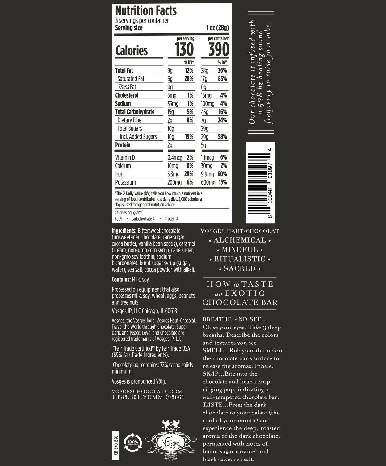 Black Salt Caramel Exotic Chocolate Bar - Image 4