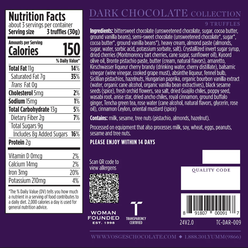 Dark Chocolate Truffles, 9 pieces - Image 3