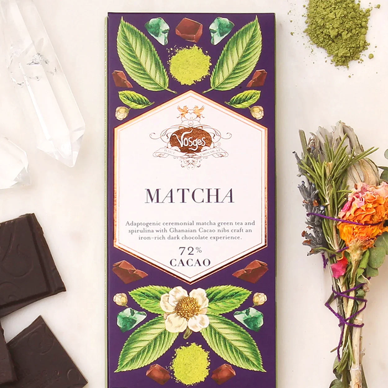 Matcha Green Tea & Spirulina Super Dark™ Chocolate Bar - Image 3
