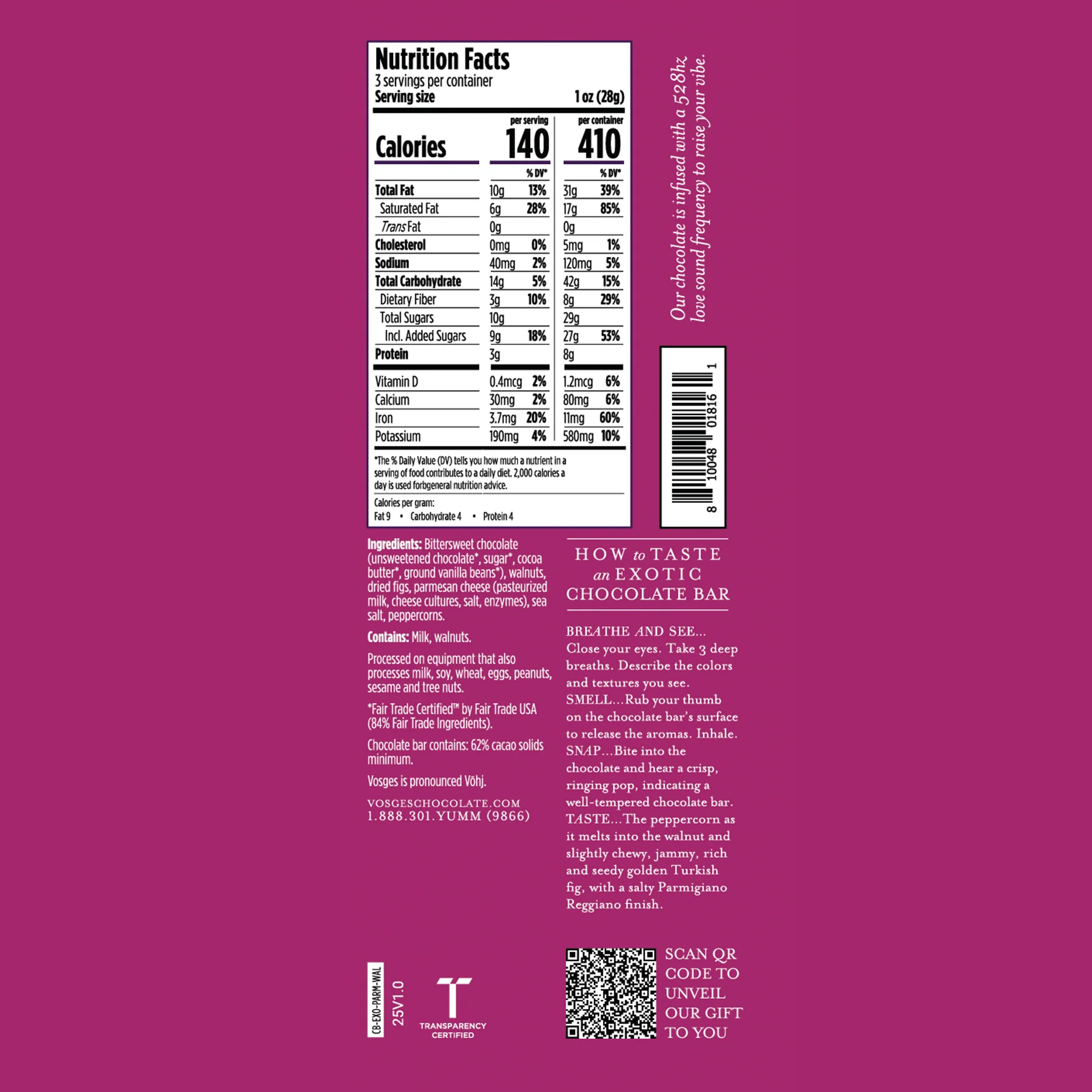 Parmesan Walnut and Fig Chocolate Bar - Image 4